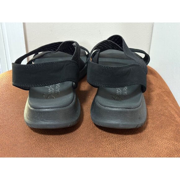 SKECHERS YOGA FOAM WOMENS SLINGBACK SLIP ON BLACK SANDALS SIZE 10 COMFORT LIGHT - Picture 7 of 8